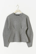Sculpted knitted top - Mid grey mel
