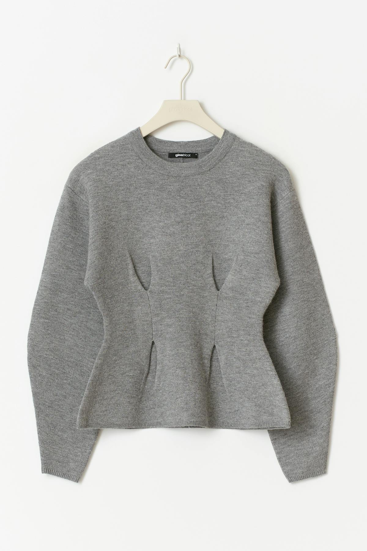 Sculpted knitted top - Mid grey mel