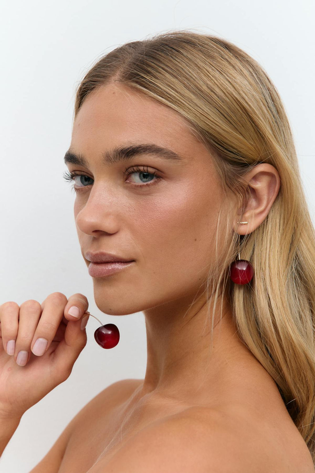 Cherry earrings - Red/gold