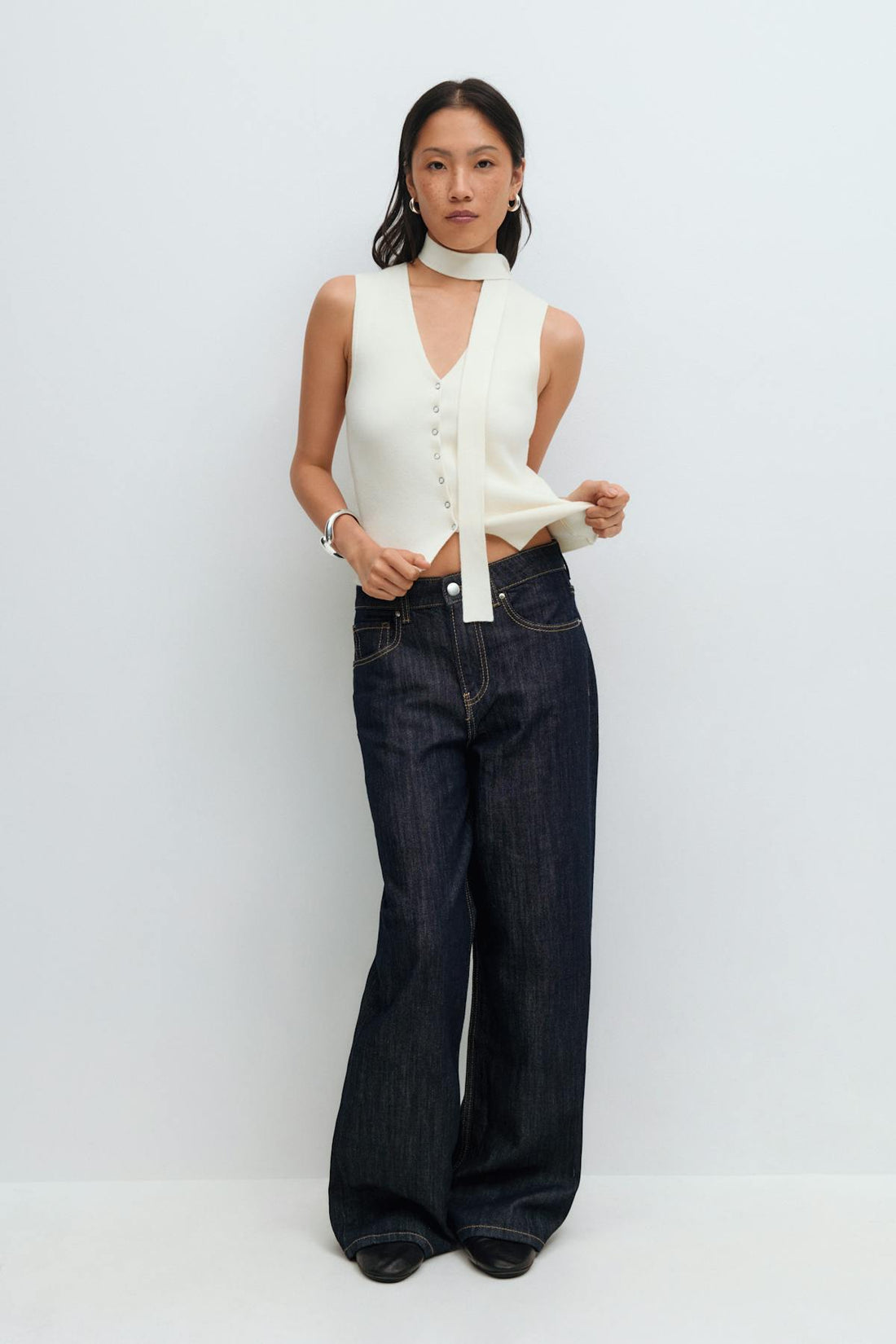 Buckle baggy jeans - Rinse