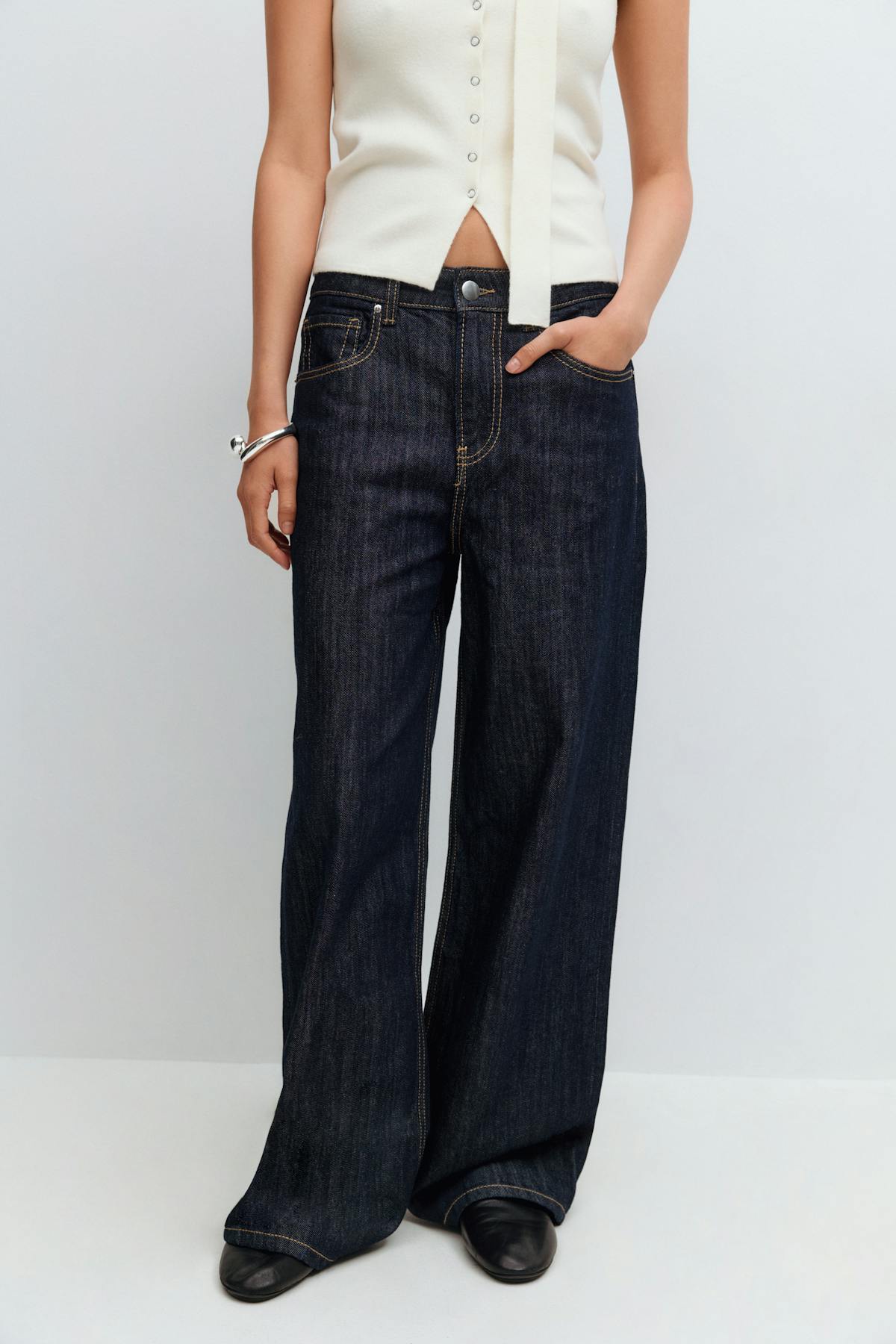 Buckle baggy jeans - Rinse