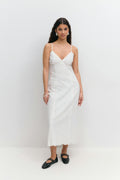 Broderie anglaise midi dress - Blanc cassé