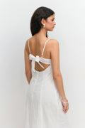 Broderie anglaise midi dress - Blanc cassé