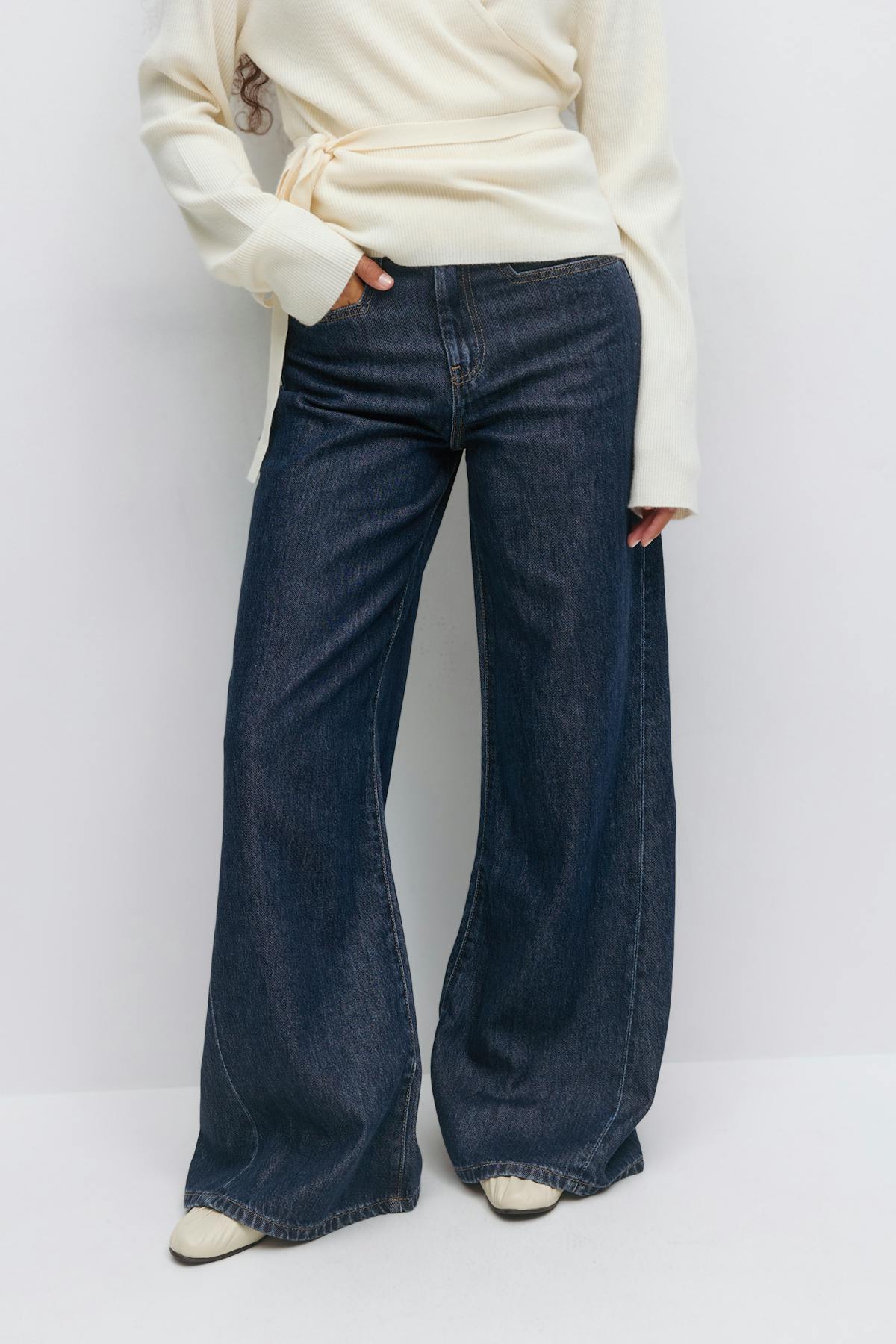 Palazzo jeans - Scandi blue
