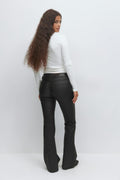 Coated pu flare jeans - Noir