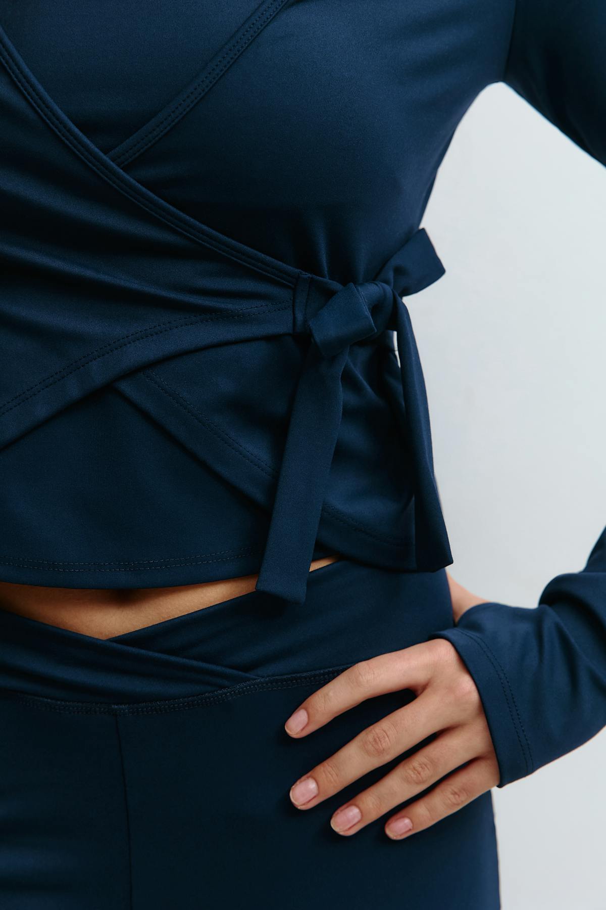 Y sporty wrap top - Bleu marine