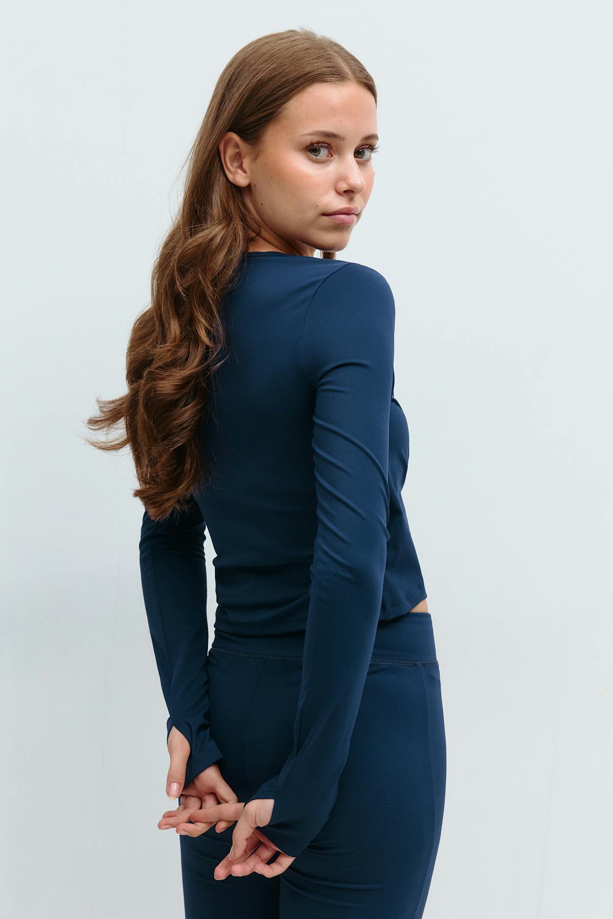 Y sporty wrap top - Bleu marine