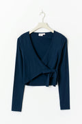 Y sporty wrap top - Bleu marine