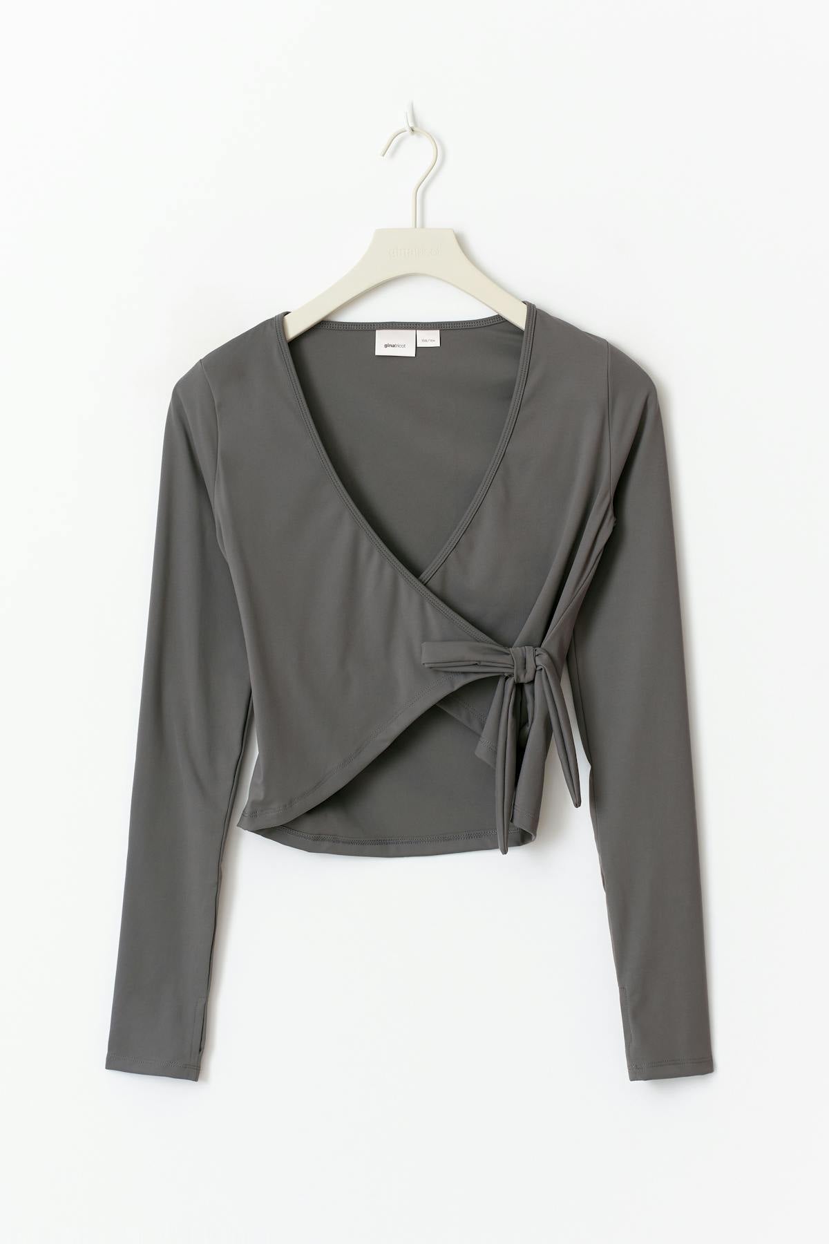 Y sporty wrap top - Gris anthracite