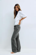 Scandi low straight jeans - Lt vintage blue
