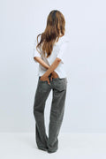 Scandi low straight jeans - Lt vintage blue