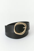 Buckle detail belt - Dk brown/silver