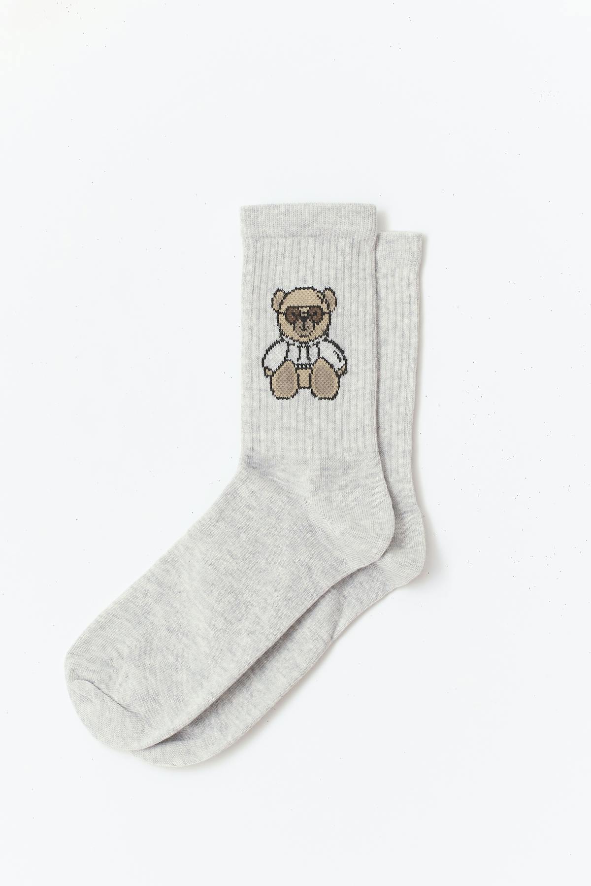 Jacquard socks - Grey melange