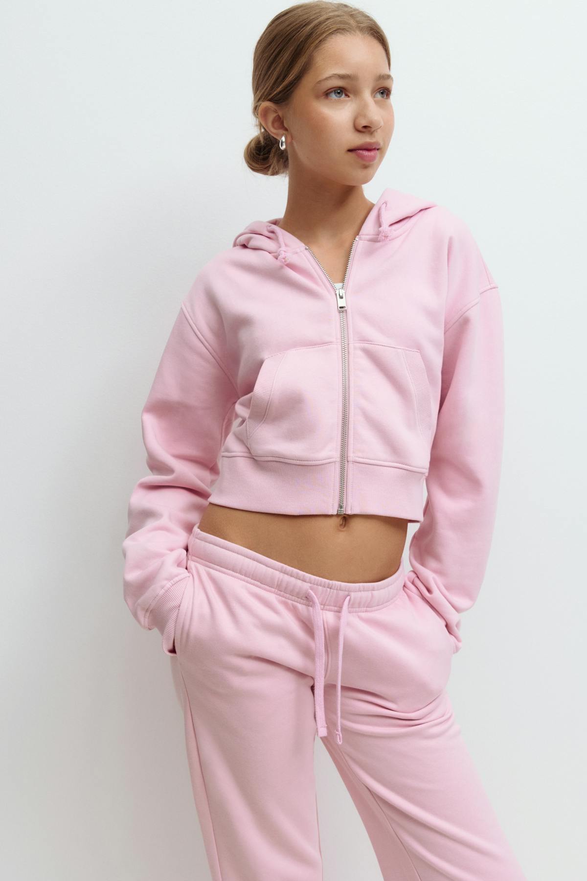 Y zip hoodie - Bleached mauve
