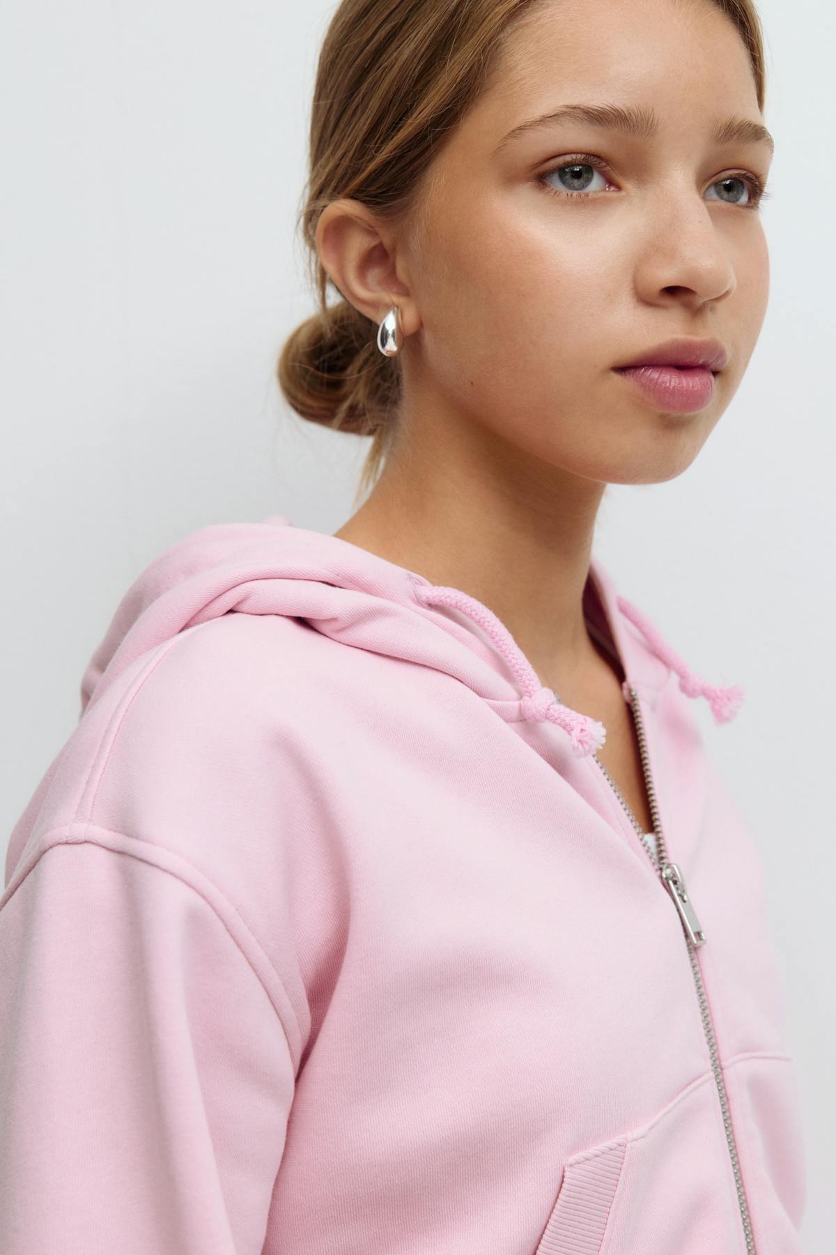 Y zip hoodie - Bleached mauve