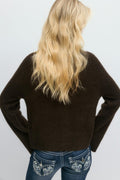 14+ knitted cardigan - Chocolate brown