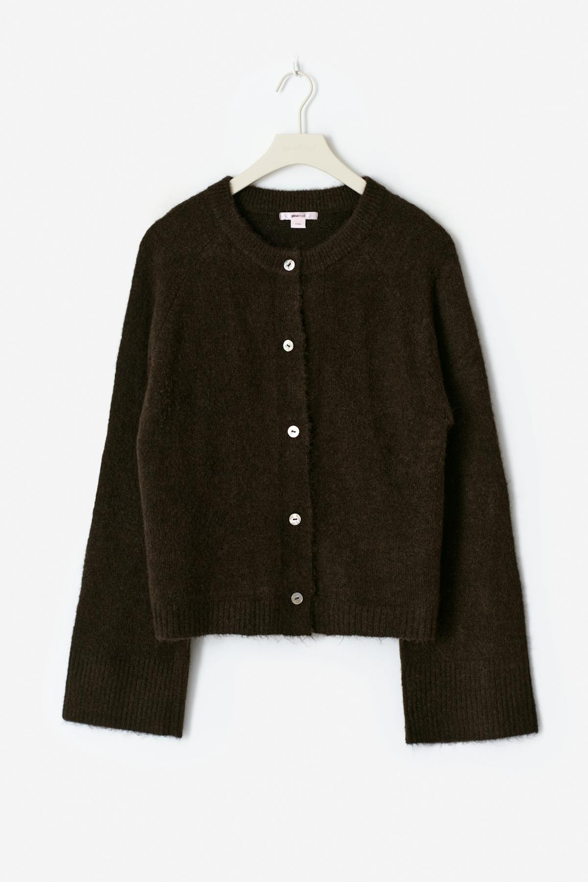 14+ knitted cardigan - Chocolate brown