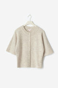 14+ knitted short sleeve top - Oat melange