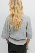 14+ knitted short sleeve top - Lt grey melange
