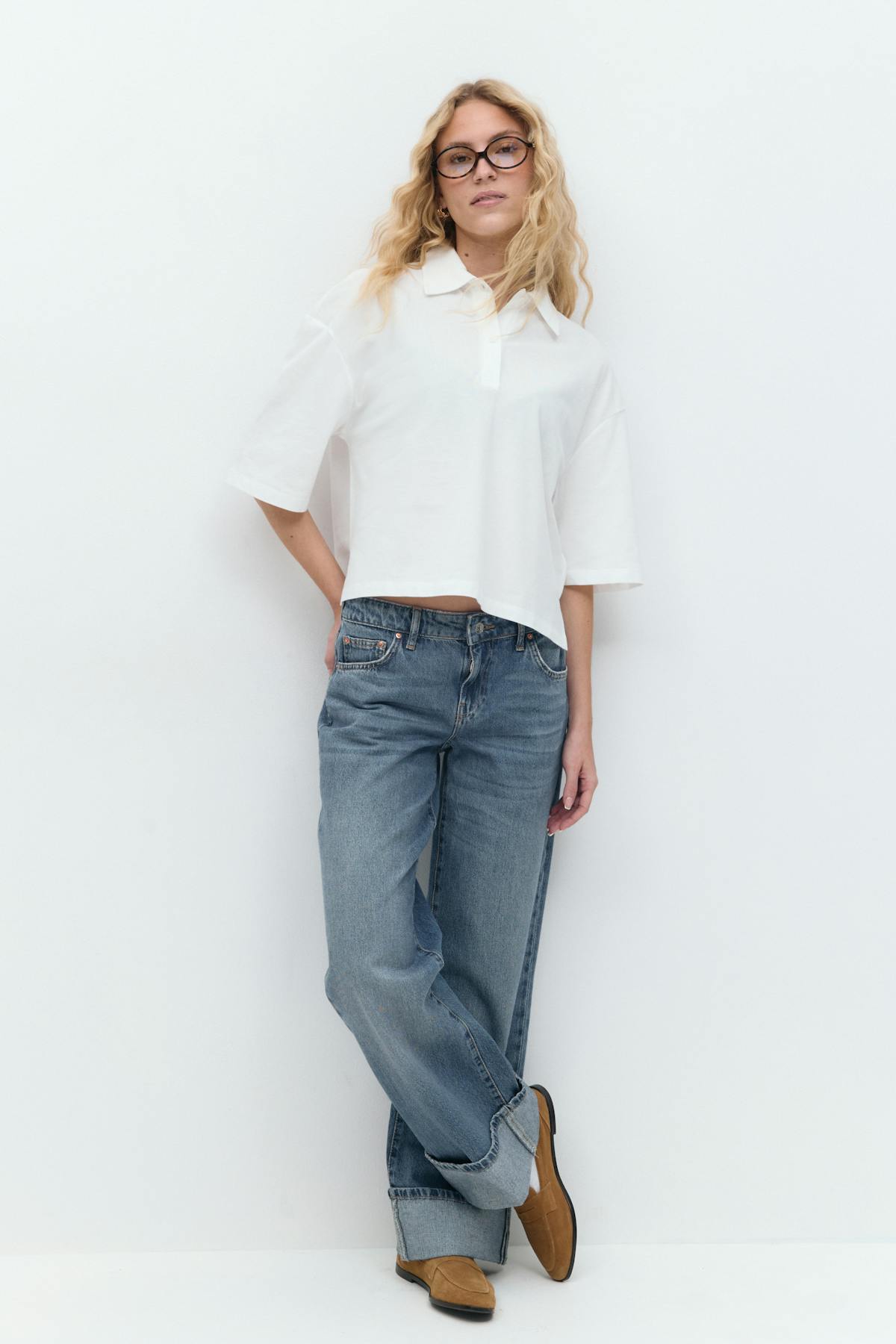 Polo top - Blanc cassé