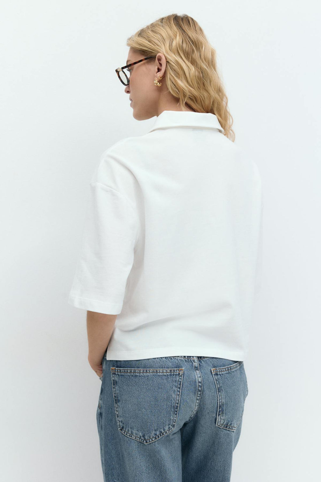 Polo top - Blanc cassé