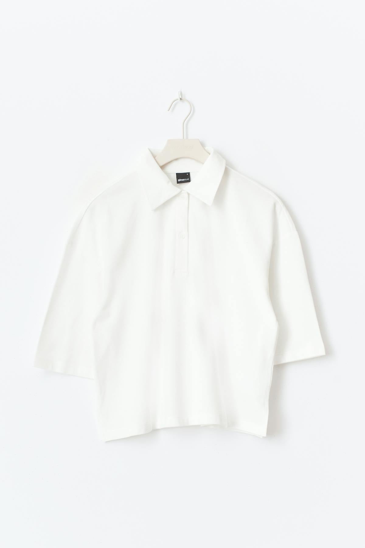 Polo top - Blanc cassé