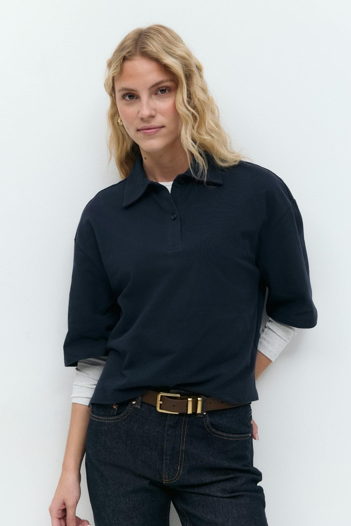 Polo top - Blanc cassé