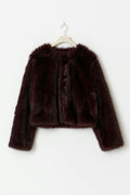 Faux fur jacket - Marron foncé