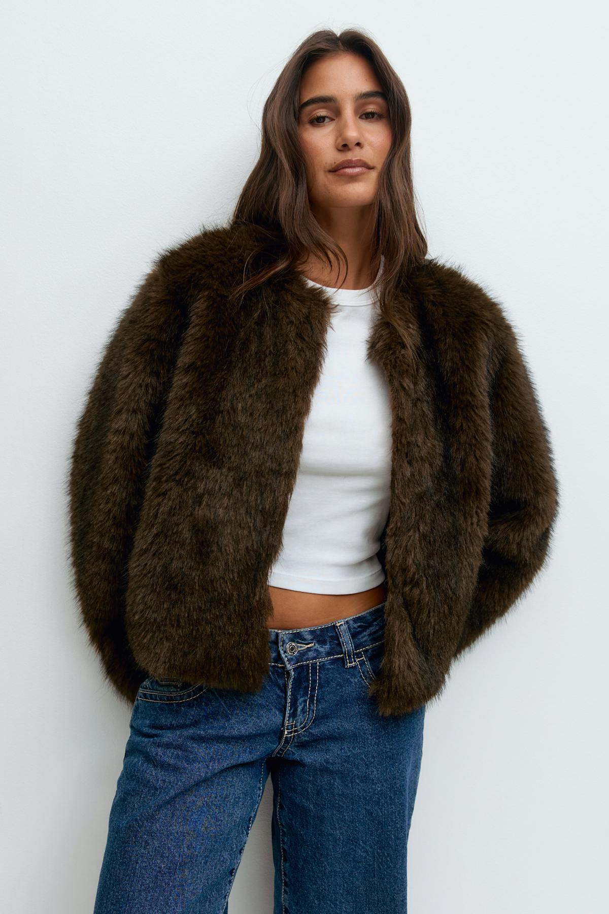 Faux fur jacket - Blanc