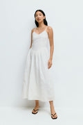 Anglaise midi dress - Blanc
