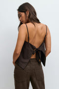Tailored singlet - Brown pinstripe