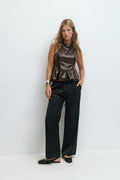 Peplum top - Marron