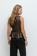 Peplum top - Marron