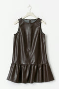 Mini pu dress - Marron
