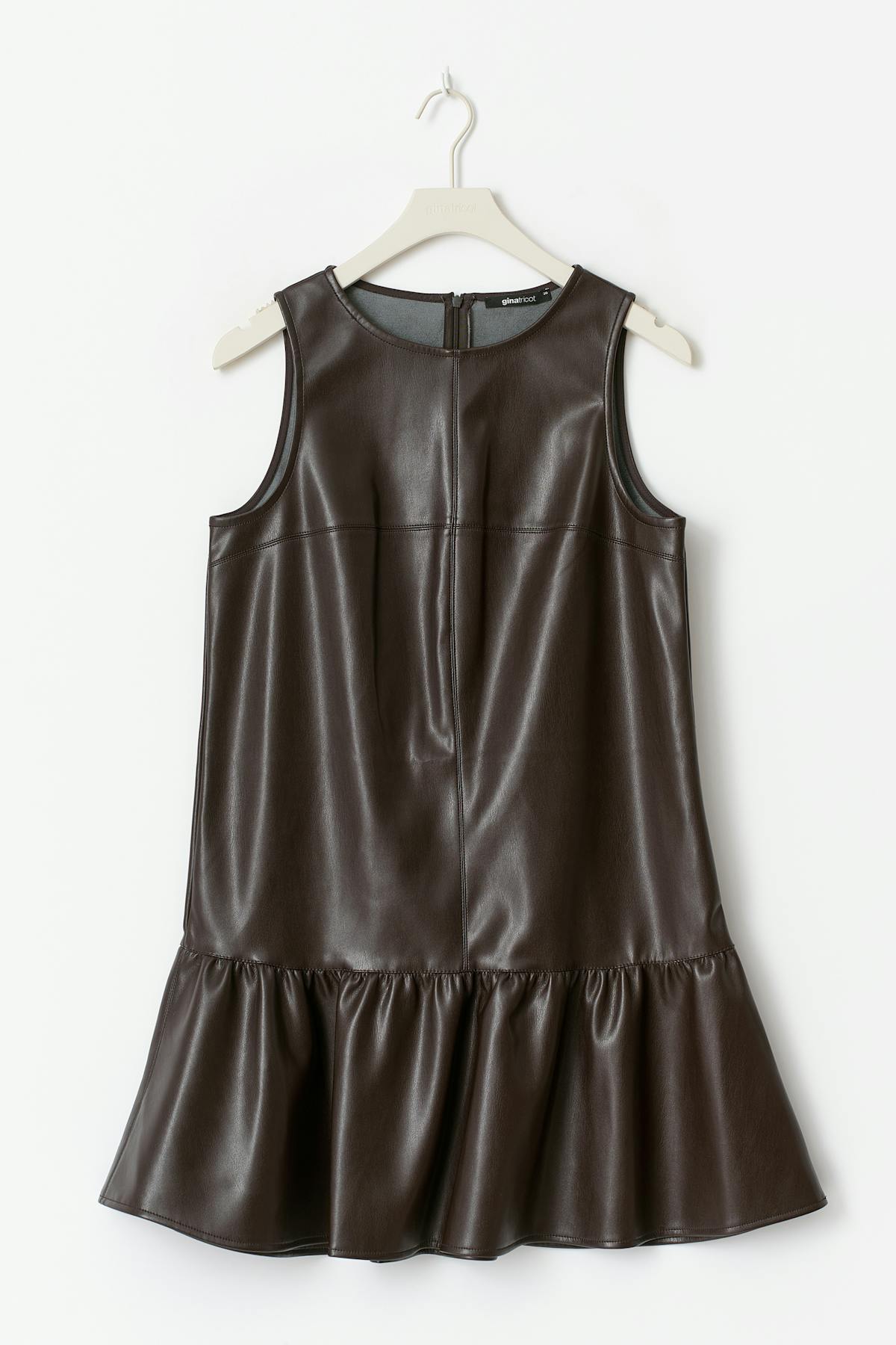 Mini pu dress - Marron