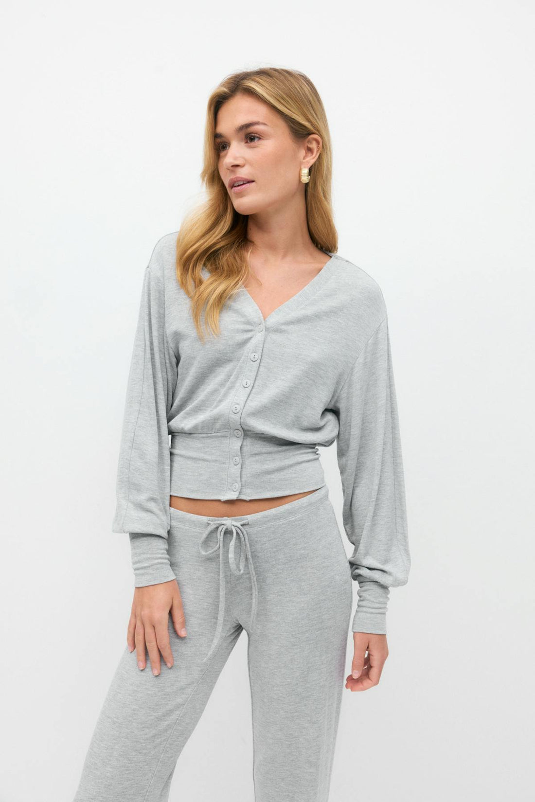 Cardigan - Lt grey melange