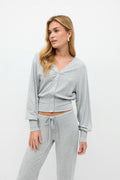Cardigan - Lt grey melange