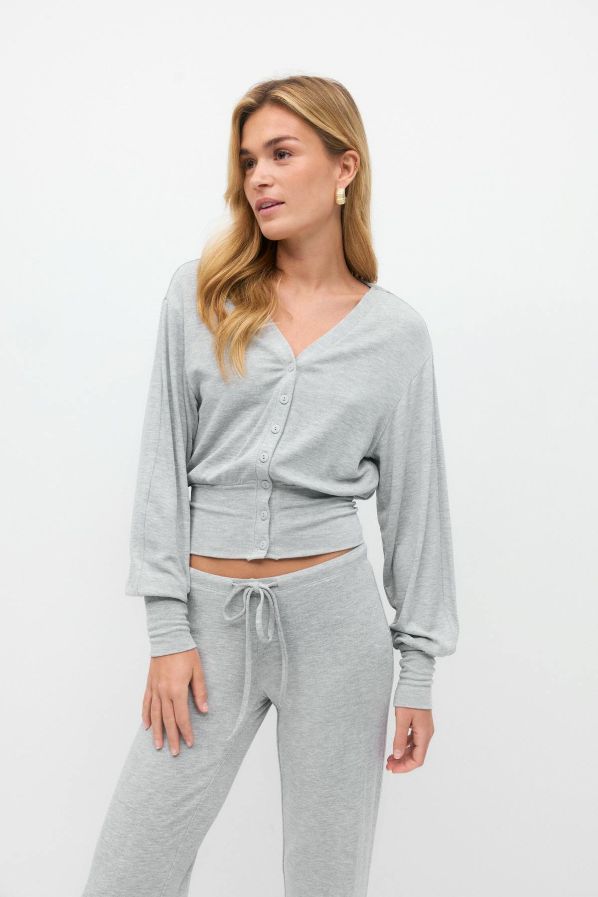 Cardigan - Lt grey melange
