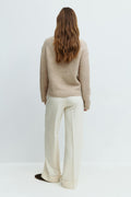 Mid waist wide trousers - Creme