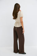 Mid waist wide trousers - Peach