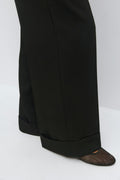 Mid waist wide trousers - Noir