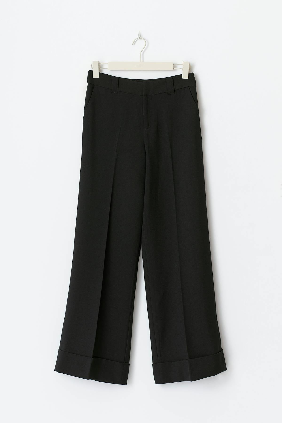 Mid waist wide trousers - Noir