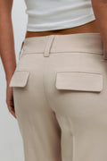 Low waist bootcut trousers - Beige clair