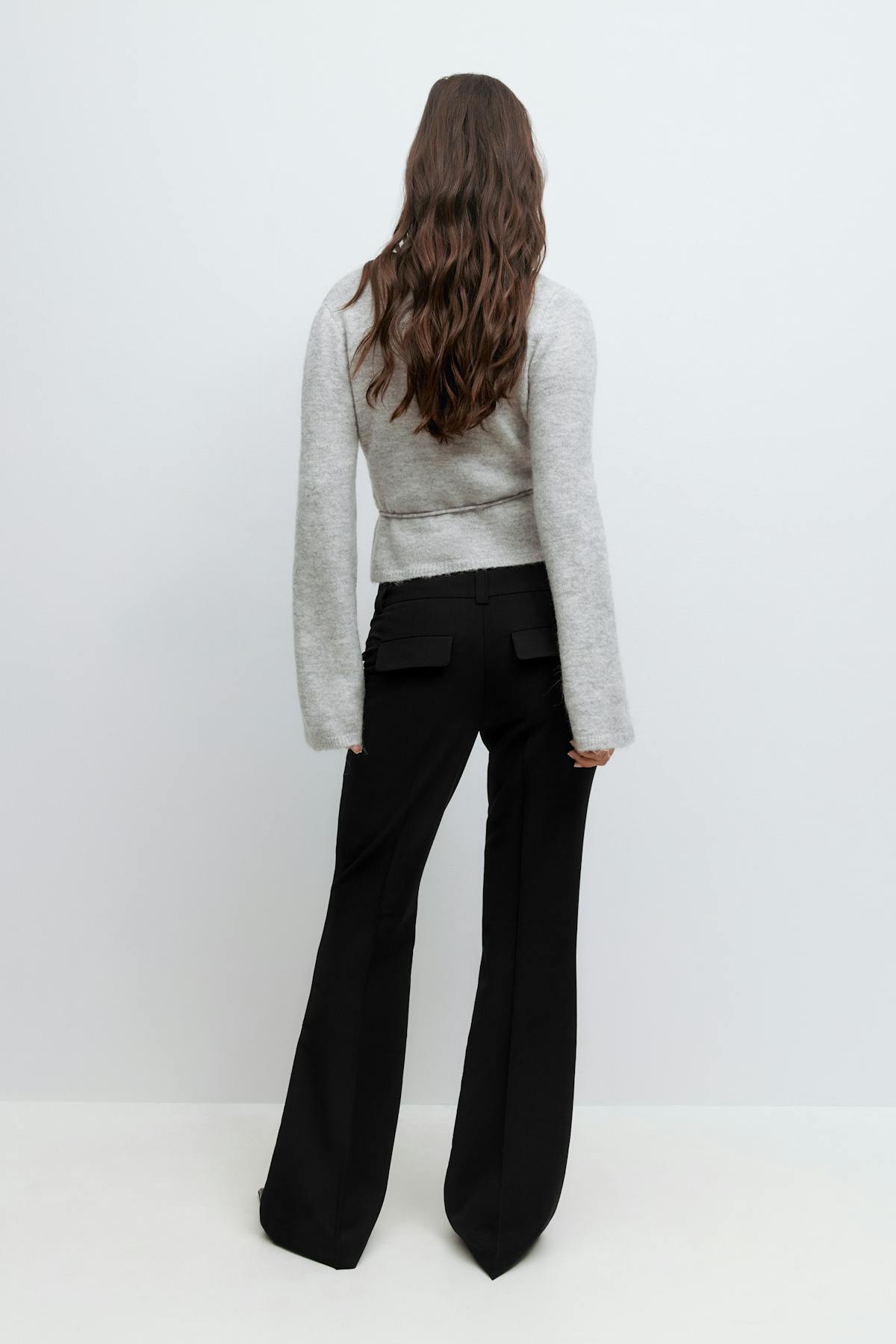 Low waist bootcut trousers - Beige clair