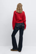 chunky low flare jeans - Bleu foncé