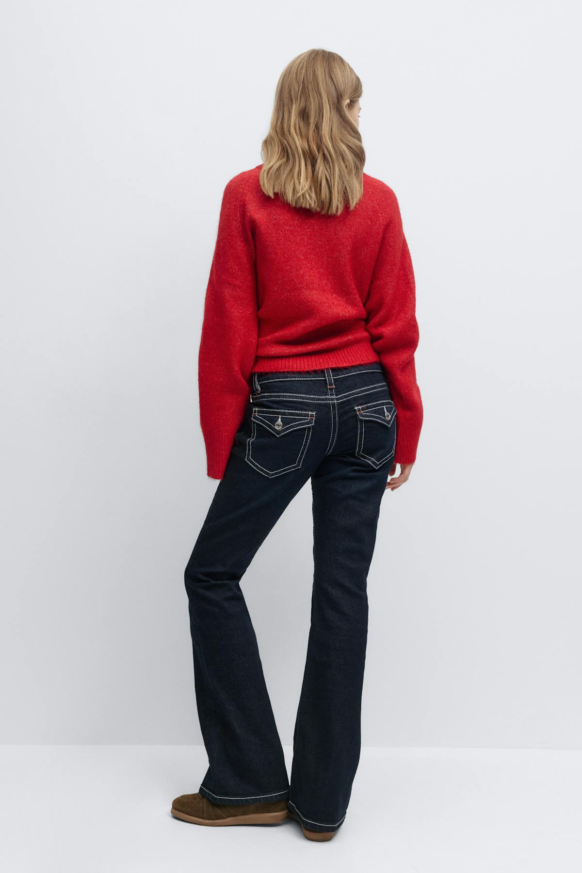 chunky low flare jeans - Bleu foncé