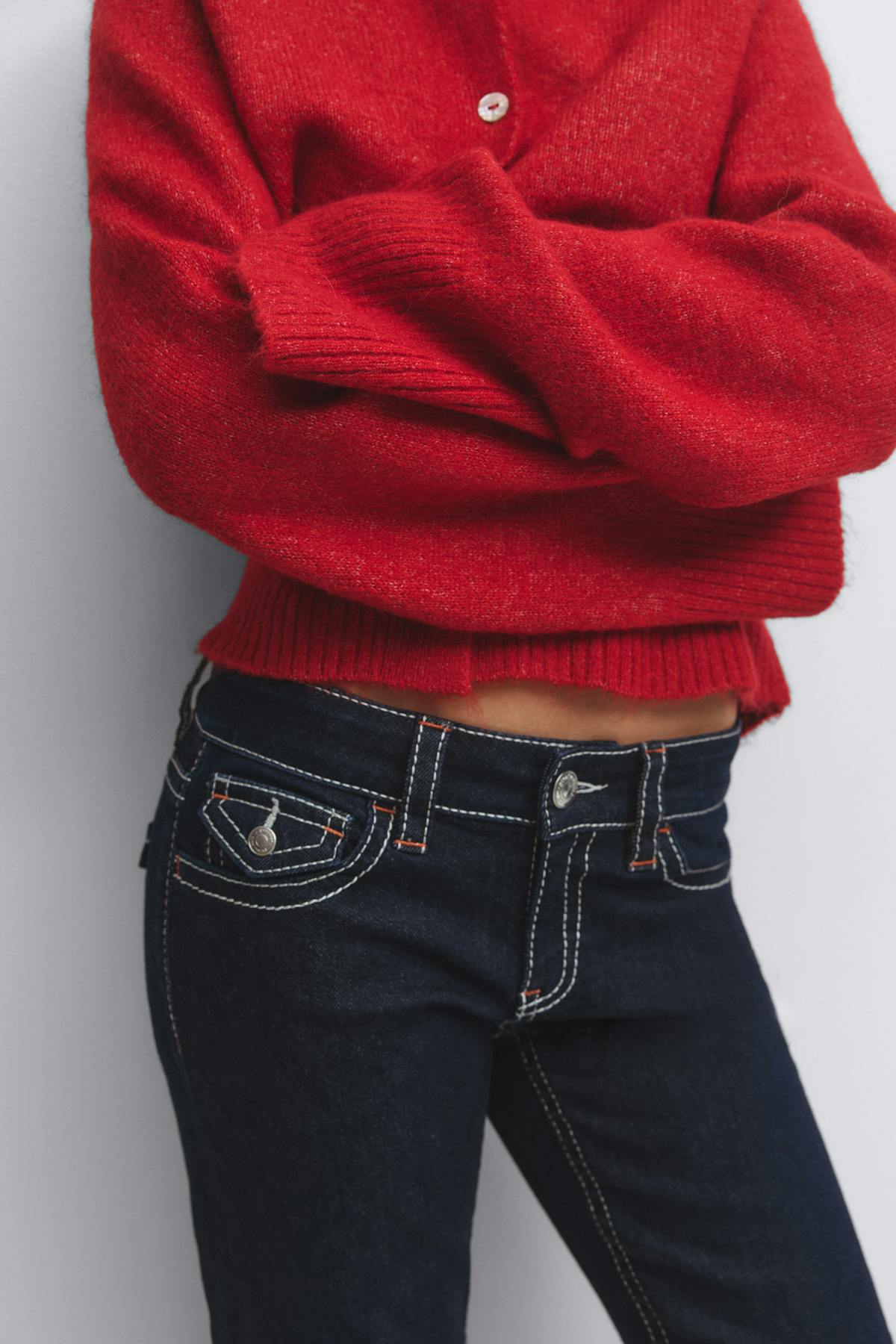 chunky low flare jeans - Bleu foncé