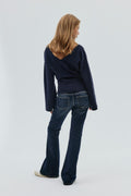 Pleated flare jeans - Bleu foncé