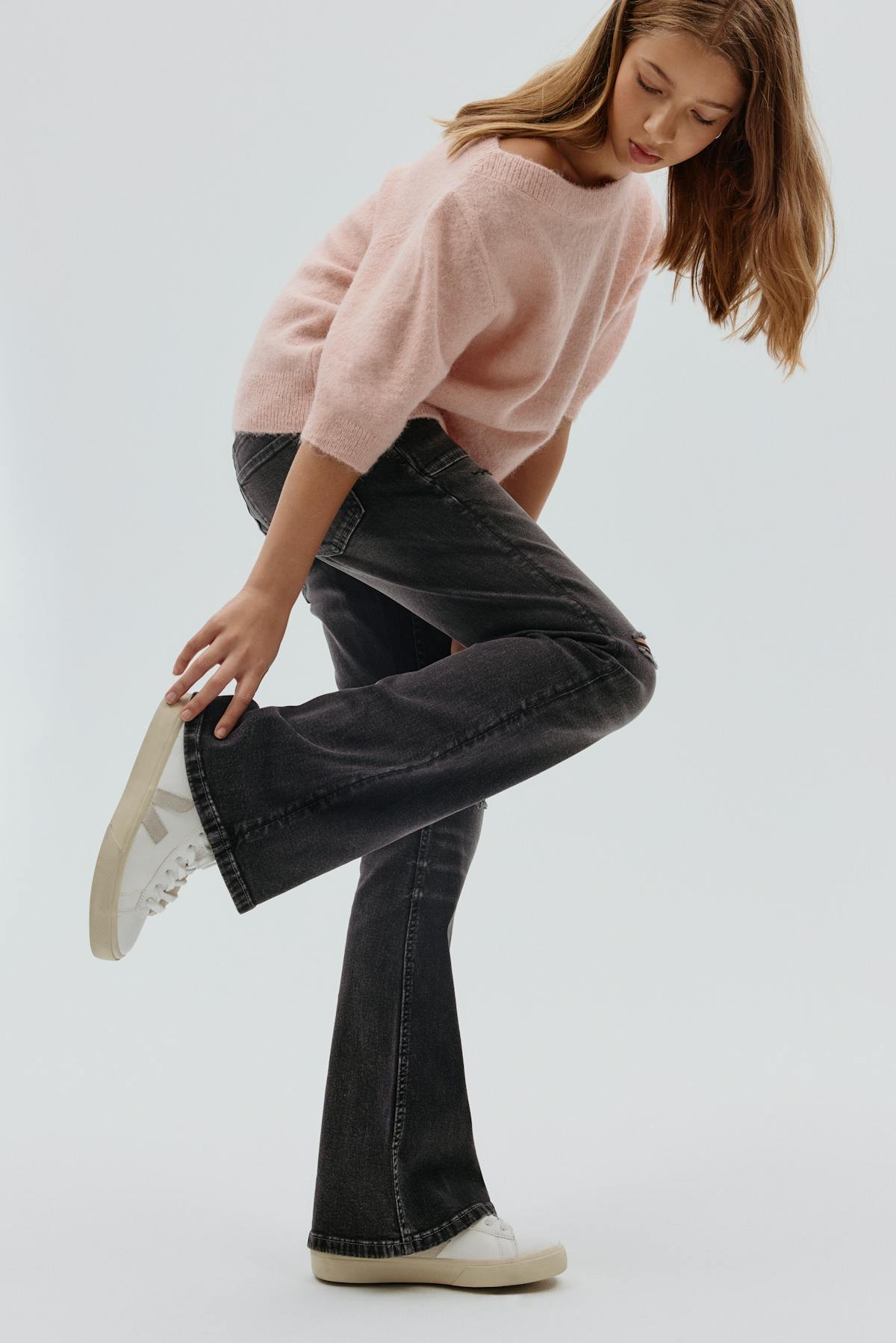 Pleated flare jeans - Bleu clair