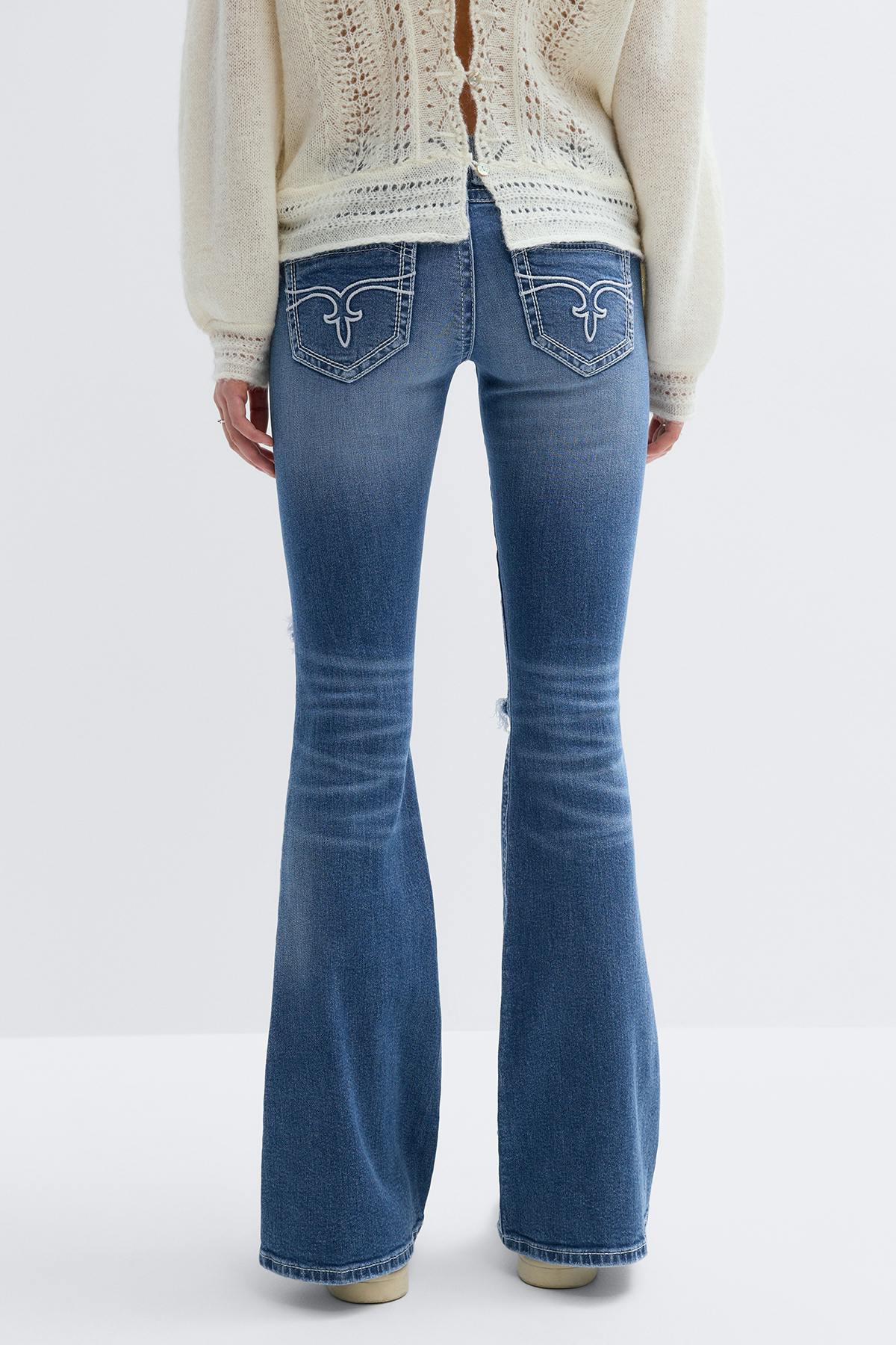 14+ low rise flare jeans - Bleu